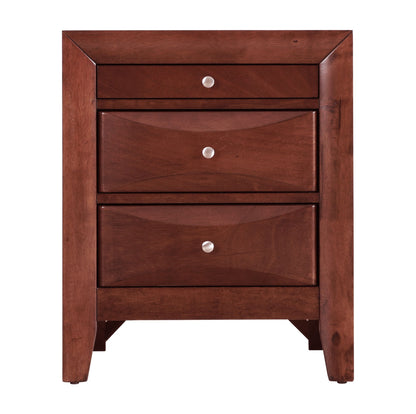 Sleek Cherry Nightstand With Storage image 4