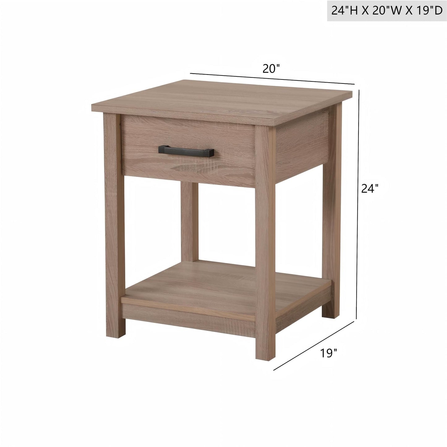 Sleek Contemporary Nightstand In Sandle Wood image 2