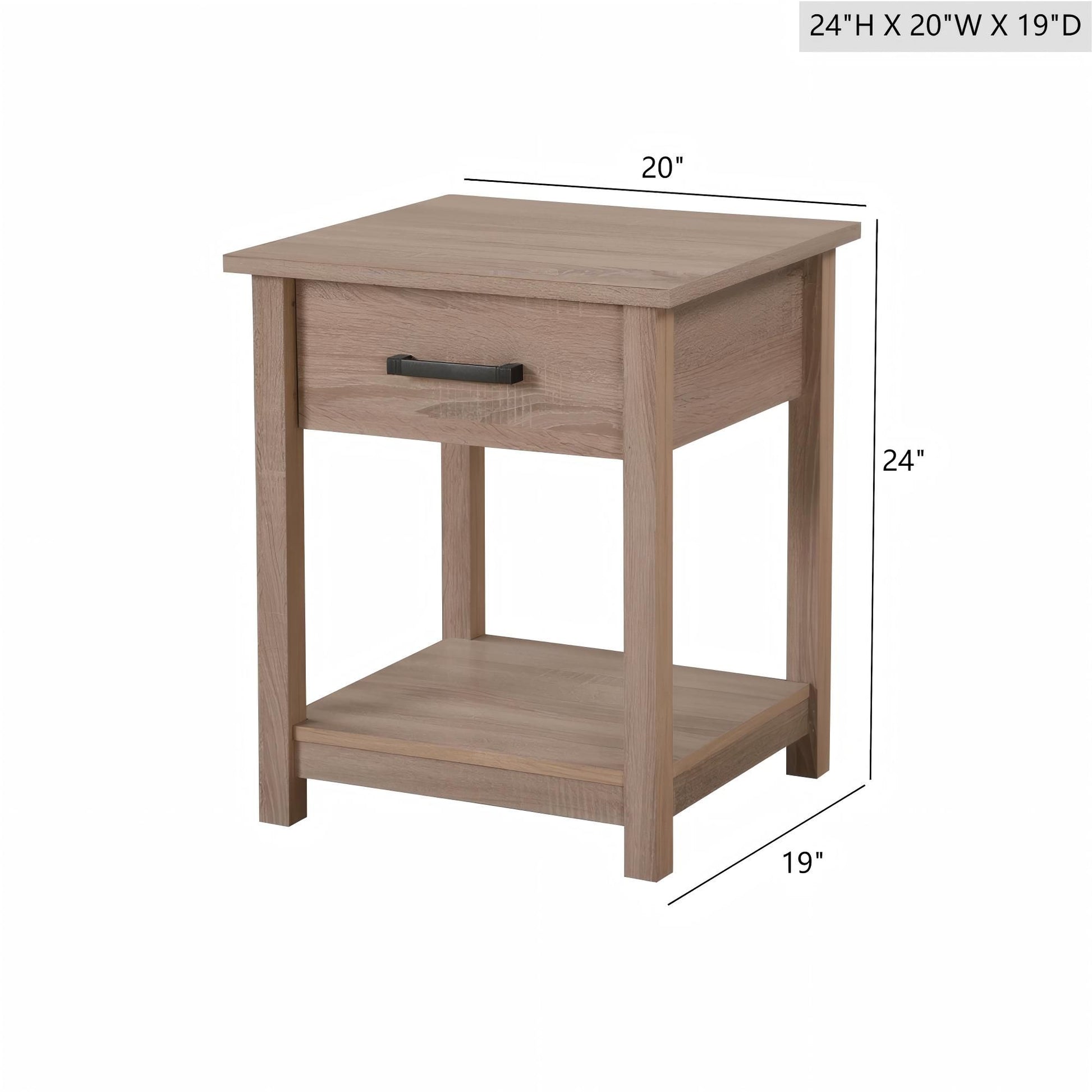 Sleek Contemporary Nightstand In Sandle Wood image 2