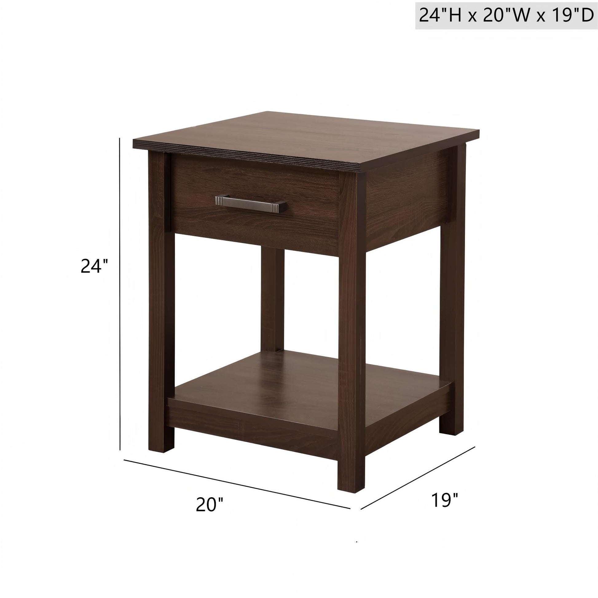 Sleek Contemporary Nightstand In Wenge image 2