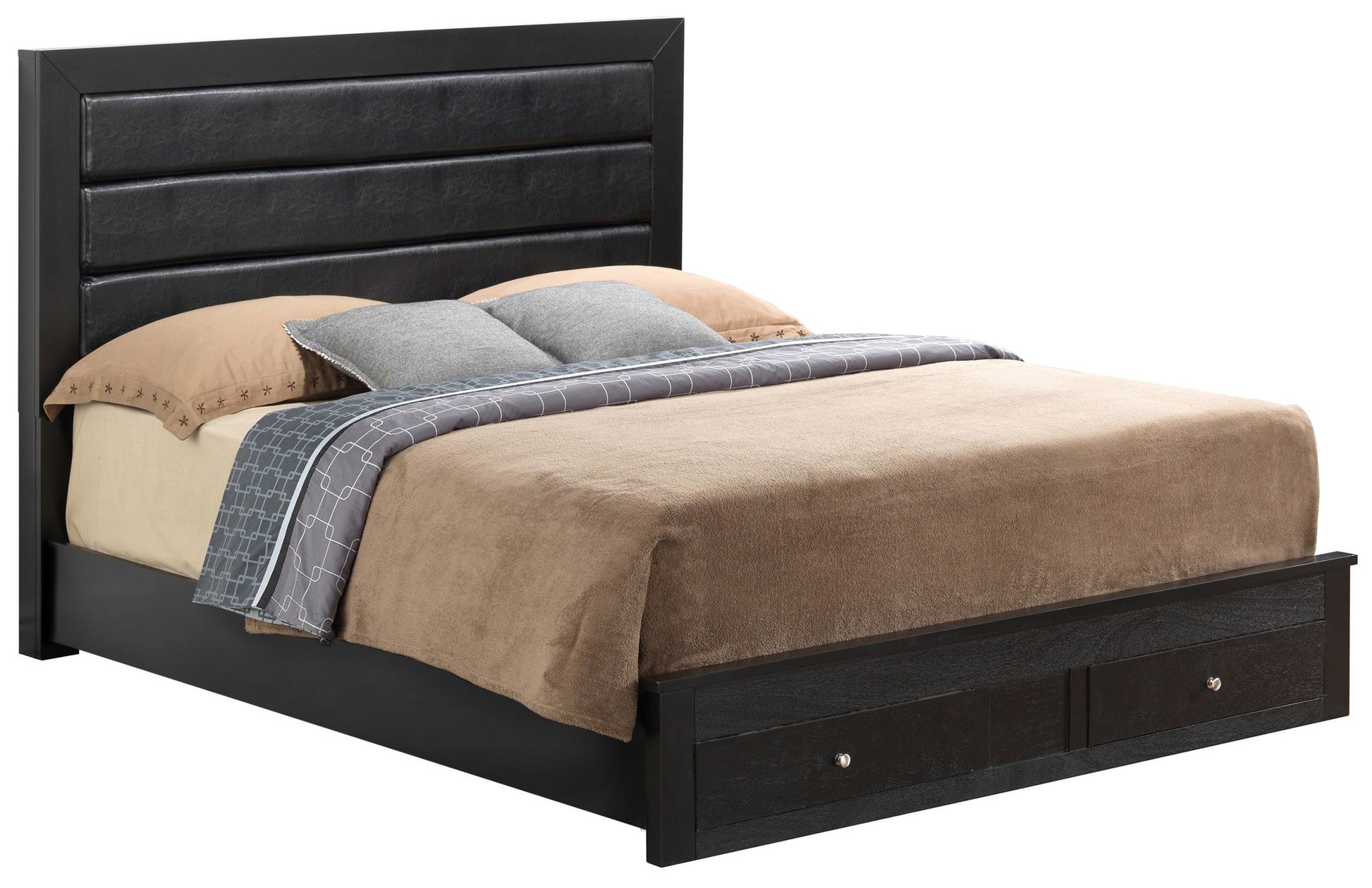 Sleek Transitional Black Storage Bed image 1