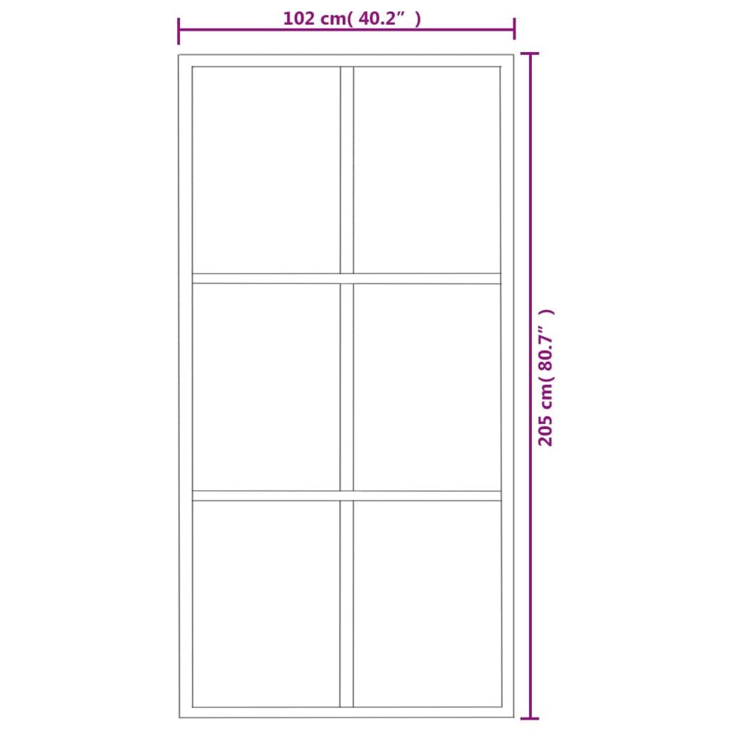 Sliding Door ESG Glass and Aluminum 40.2x80.7 Black - Full View