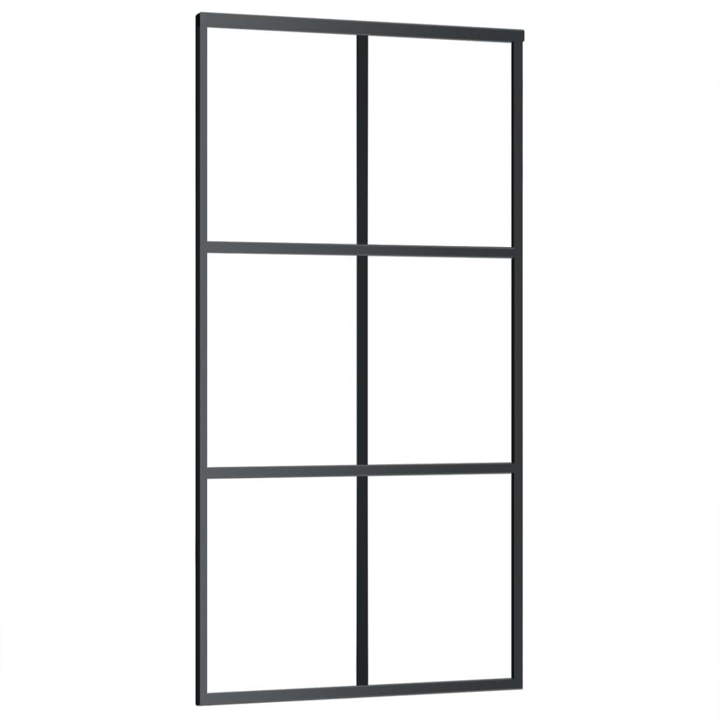 Sliding Door ESG Glass and Aluminum 40.2x80.7 Black - Angle View