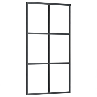 Sliding Door ESG Glass and Aluminum 40.2x80.7 Black - Angle View