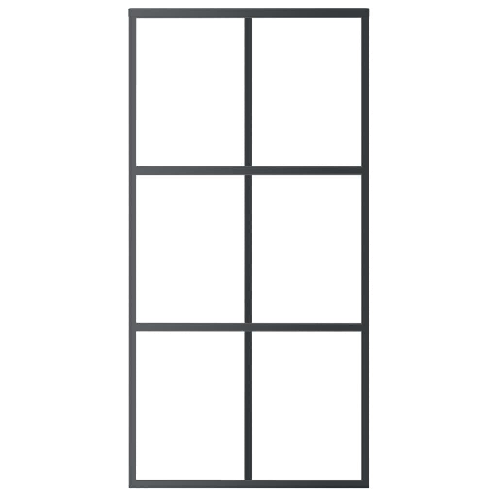 Sliding Door ESG Glass and Aluminum 40.2x80.7 Black - Close-up Glass