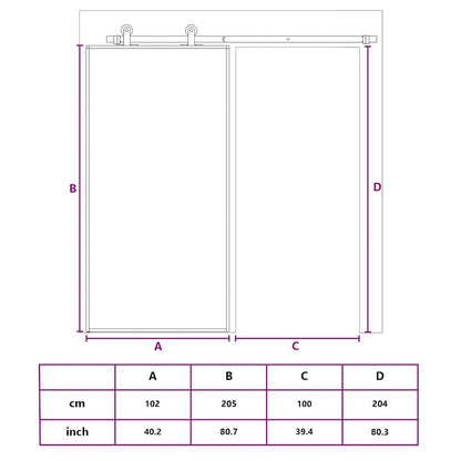 Sliding Door ESG Glass and Aluminum 40.2x80.7 Black - Packaging