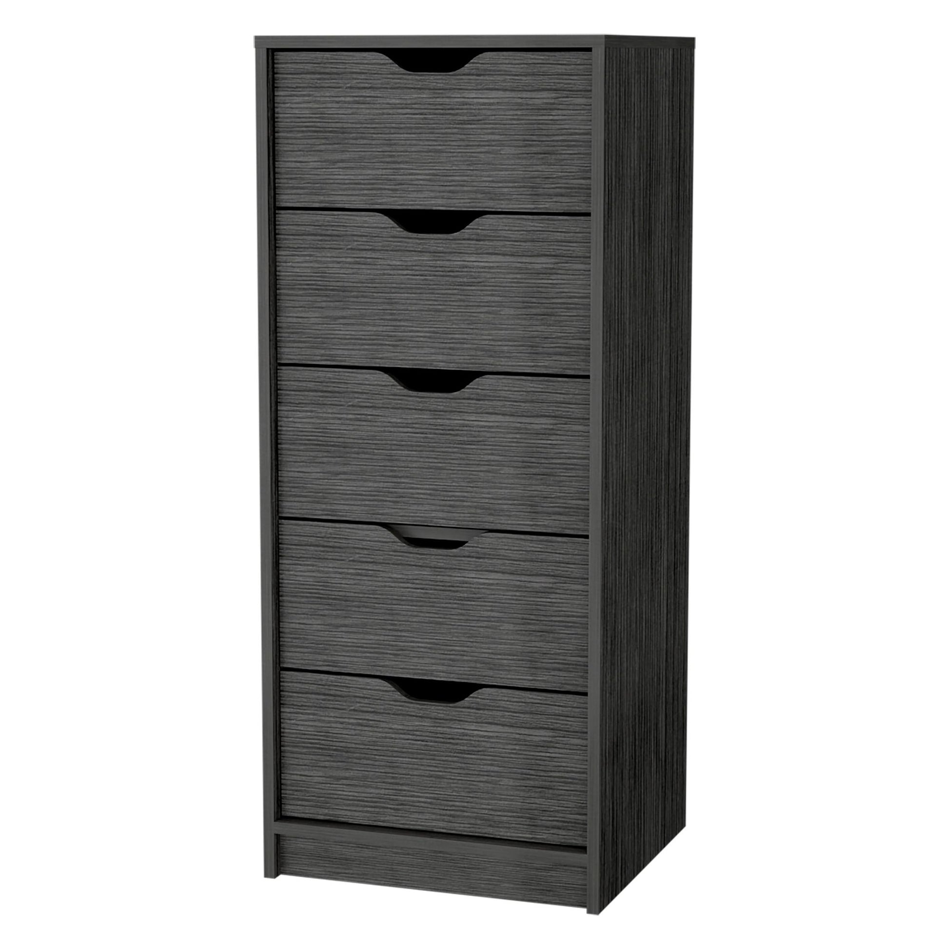 Smokey Oak 5 Narrow Drawer Dresser image 3