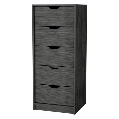 Smokey Oak 5 Narrow Drawer Dresser image 3