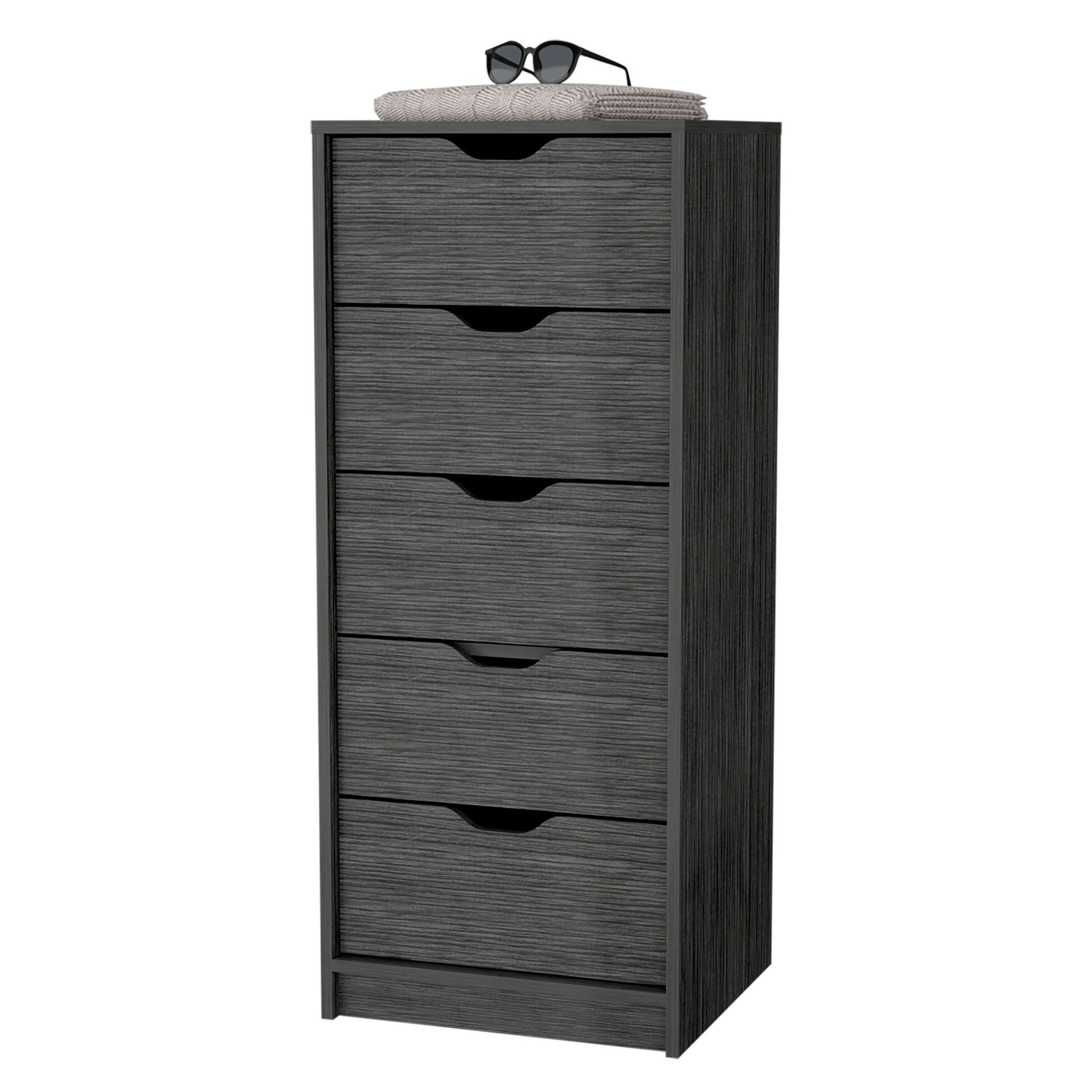 Smokey Oak 5 Narrow Drawer Dresser image 4