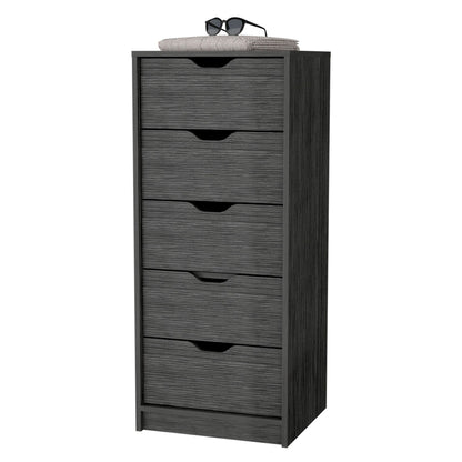 Smokey Oak 5 Narrow Drawer Dresser image 4