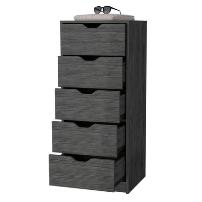 Smokey Oak 5 Narrow Drawer Dresser image 6
