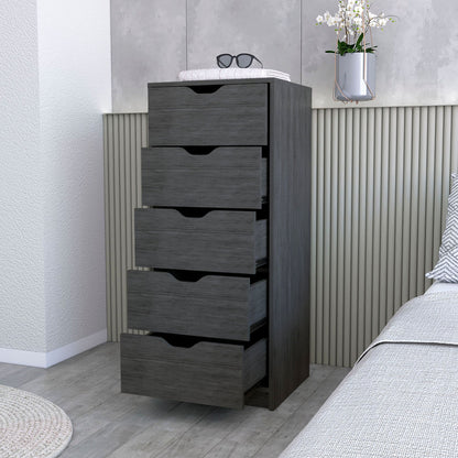 Smokey Oak 5 Narrow Drawer Dresser image 2