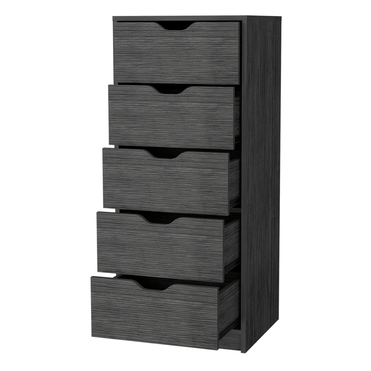 Smokey Oak 5 Narrow Drawer Dresser image 5