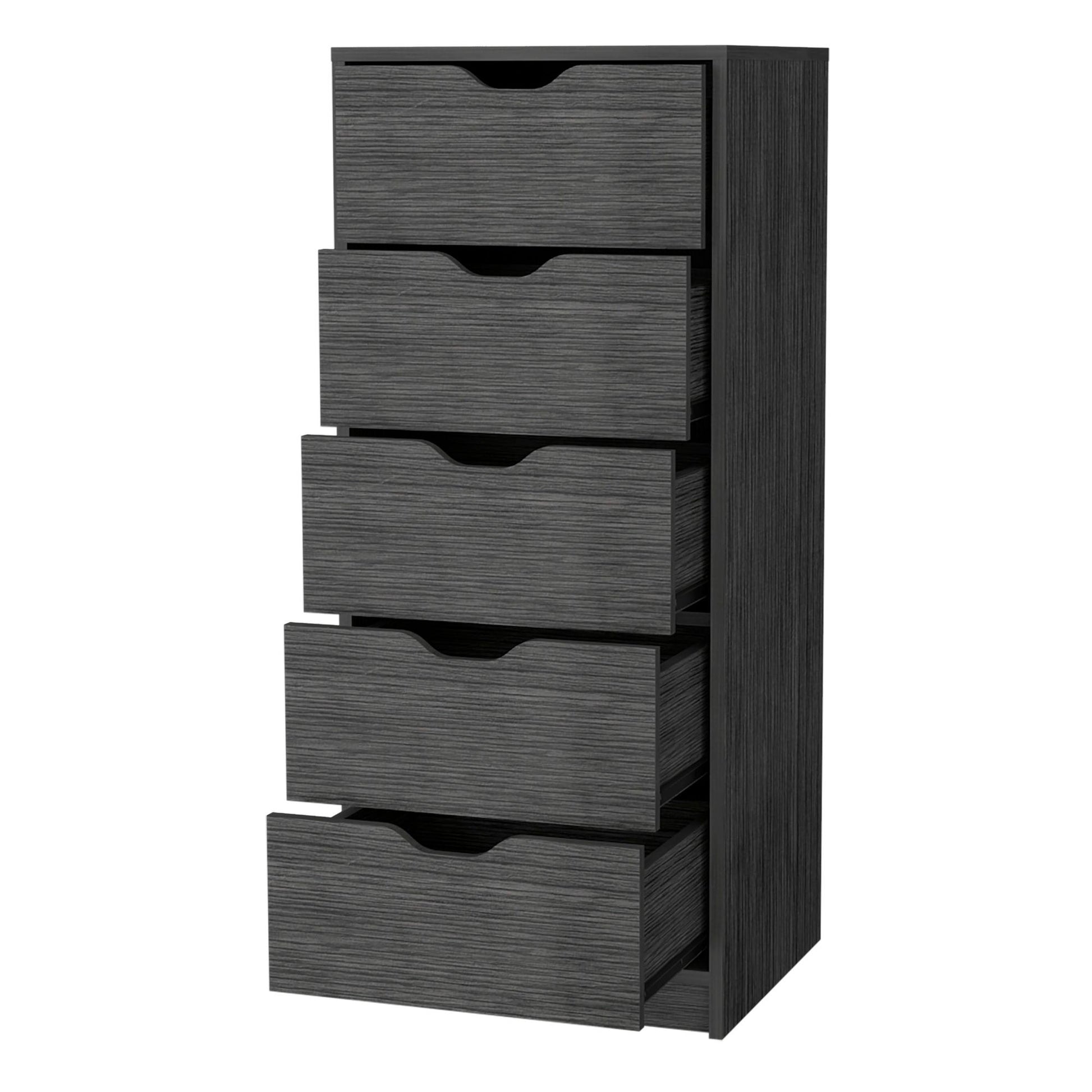 Smokey Oak 5 Narrow Drawer Dresser image 5