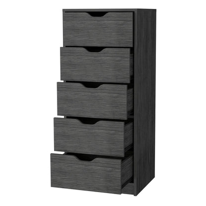 Smokey Oak 5 Narrow Drawer Dresser image 5
