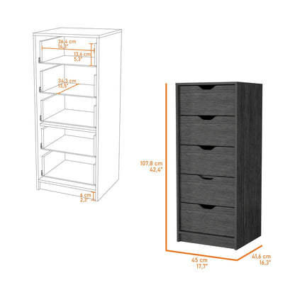 Smokey Oak 5 Narrow Drawer Dresser image 7