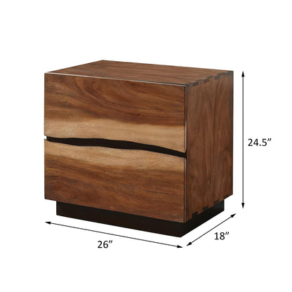 Smokey Walnut and Coffee Bean 2-drawer Nightstand image 4