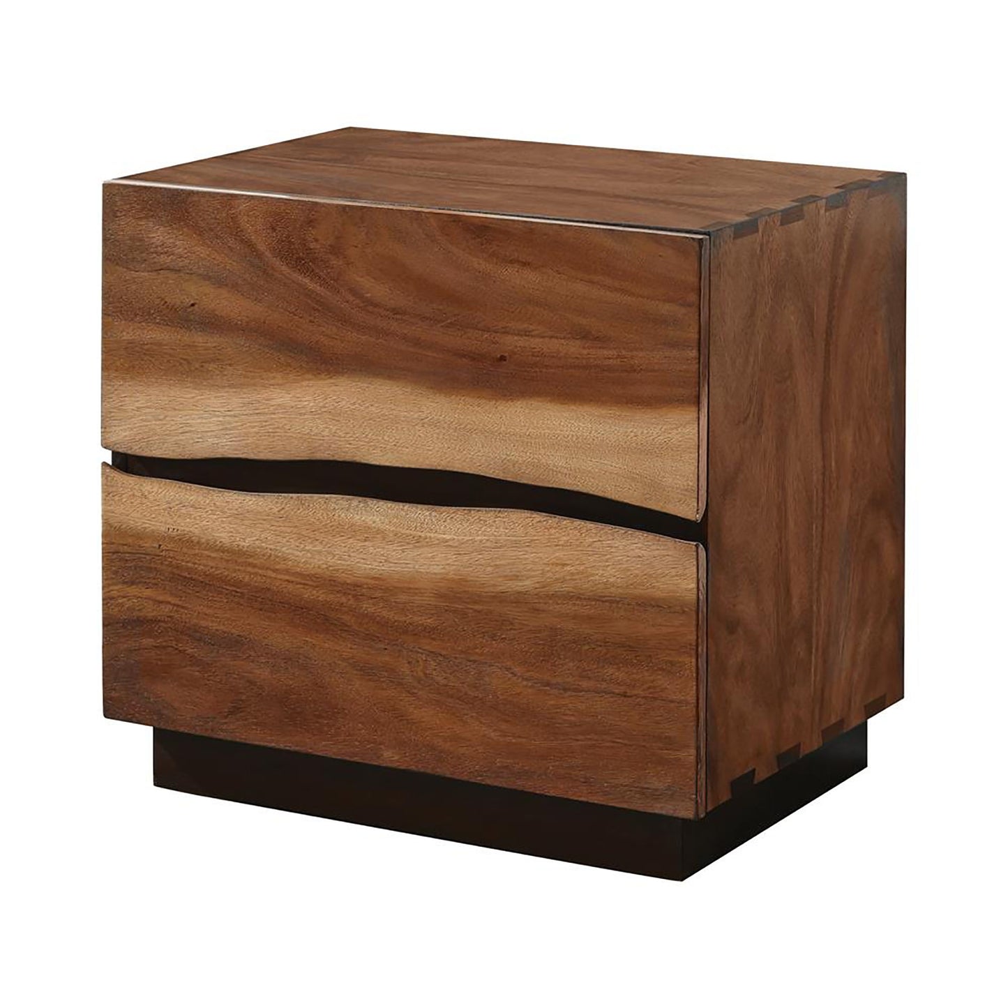 Smokey Walnut and Coffee Bean 2-drawer Nightstand image 2