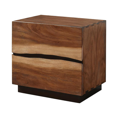 Smokey Walnut and Coffee Bean 2-drawer Nightstand image 2