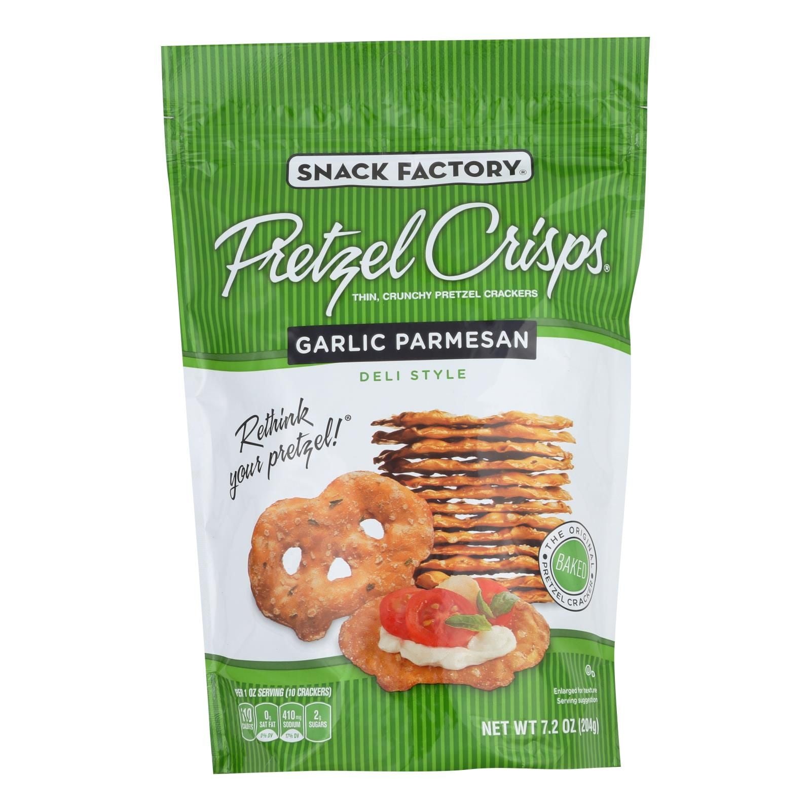 Snack Factory Garlic Parmesan Pretzel Crisps - Case Of 12 - 7.2 Oz image 1