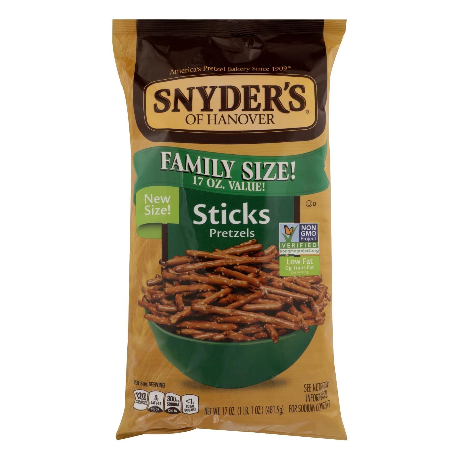 Snyder's Of Hanover - Pretzel Sticks Family Size - Case Of 6 - 17 Oz image 1