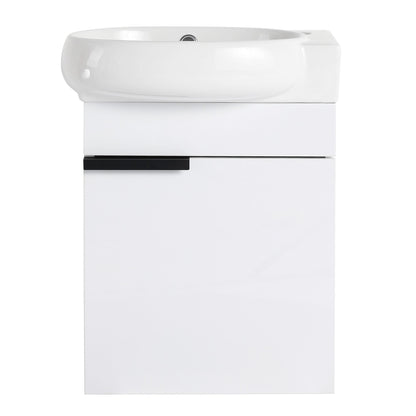 Soft Close Doors Bathroom Vanity With Sink,16 Inch For Small Bathroom image 12