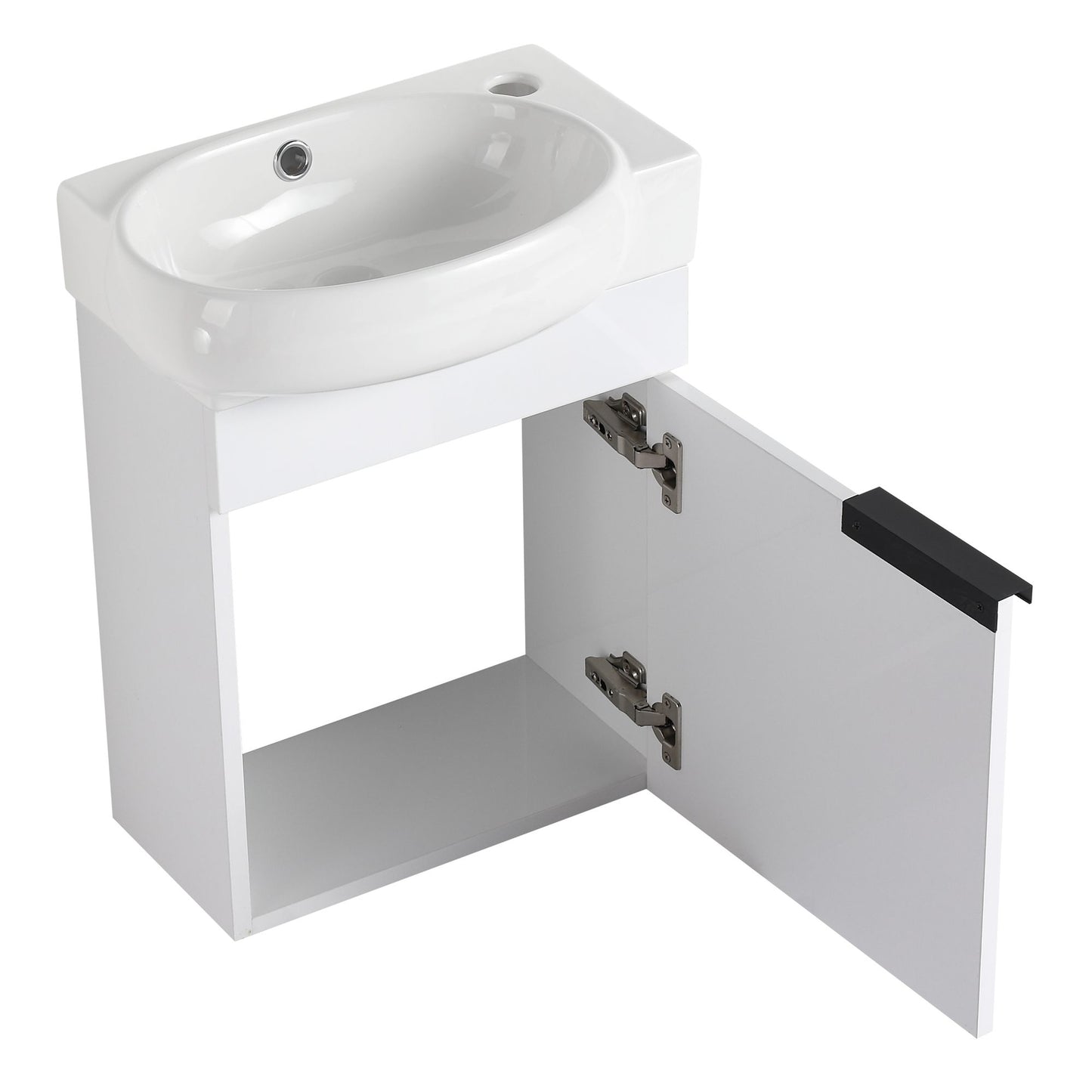 Soft Close Doors Bathroom Vanity With Sink,16 Inch For Small Bathroom image 18