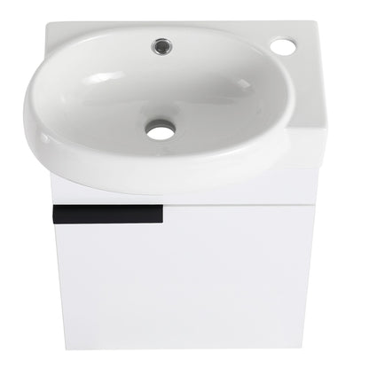 Soft Close Doors Bathroom Vanity With Sink,16 Inch For Small Bathroom image 14