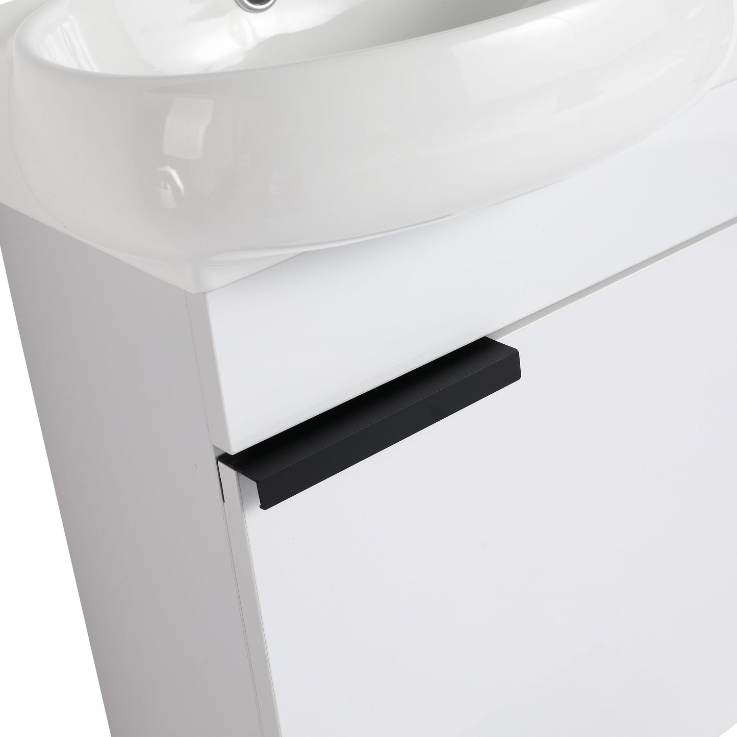 Soft Close Doors Bathroom Vanity With Sink,16 Inch For Small Bathroom image 16