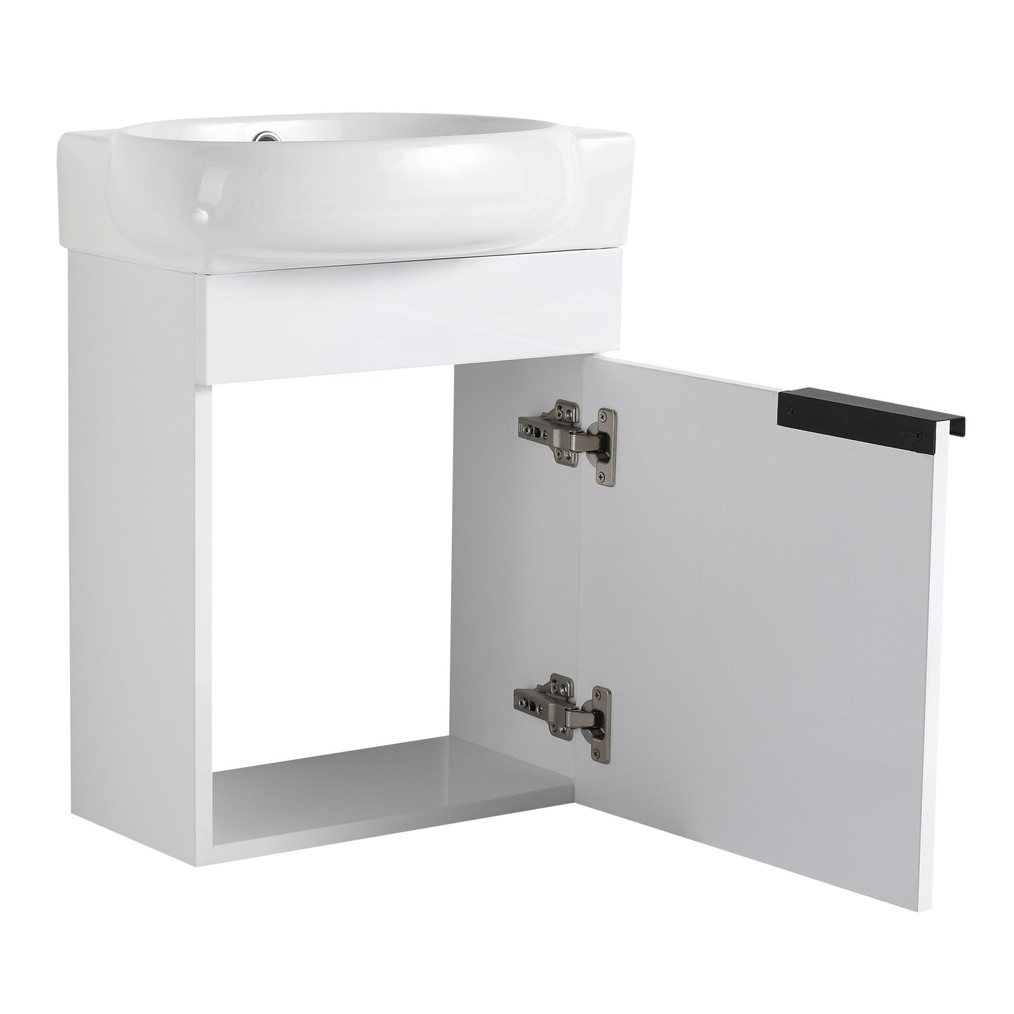 Soft Close Doors Bathroom Vanity With Sink,16 Inch For Small Bathroom image 20