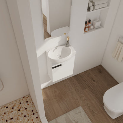 Soft Close Doors Bathroom Vanity With Sink,16 Inch For Small Bathroom image 3