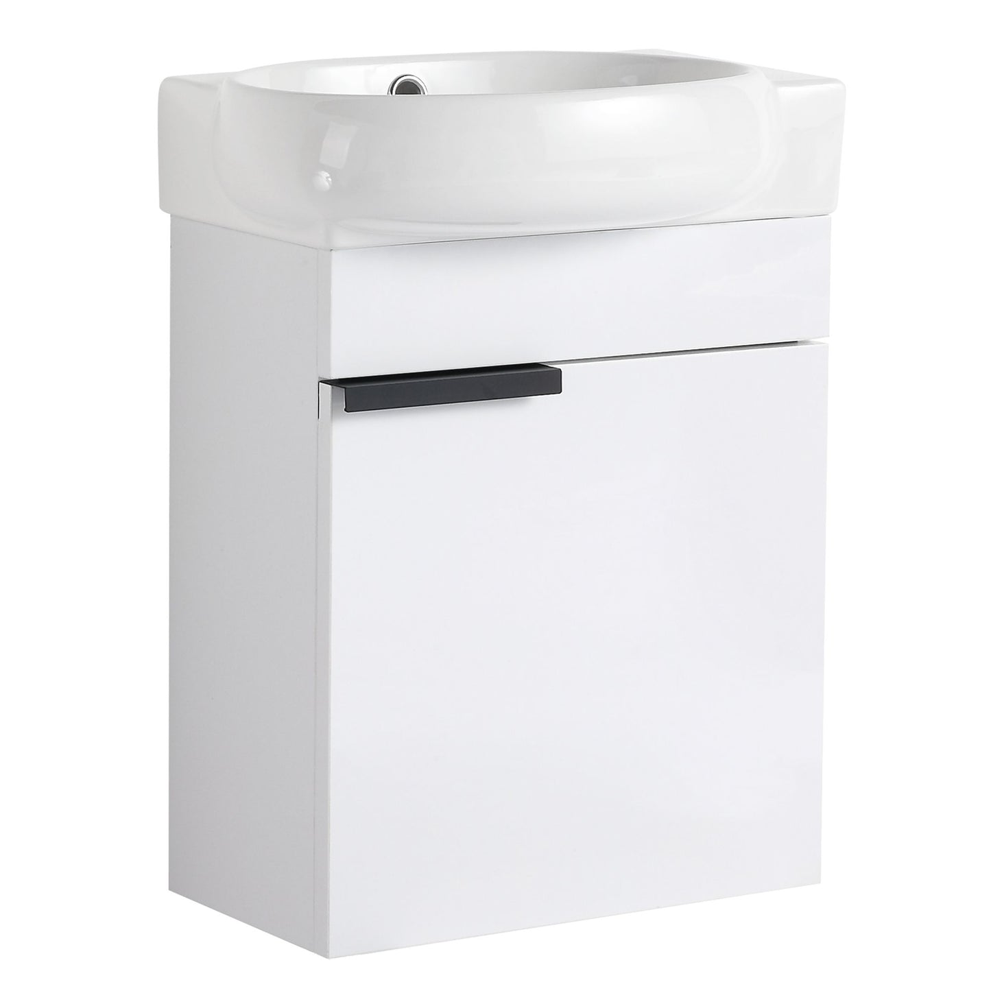 Soft Close Doors Bathroom Vanity With Sink,16 Inch For Small Bathroom image 13