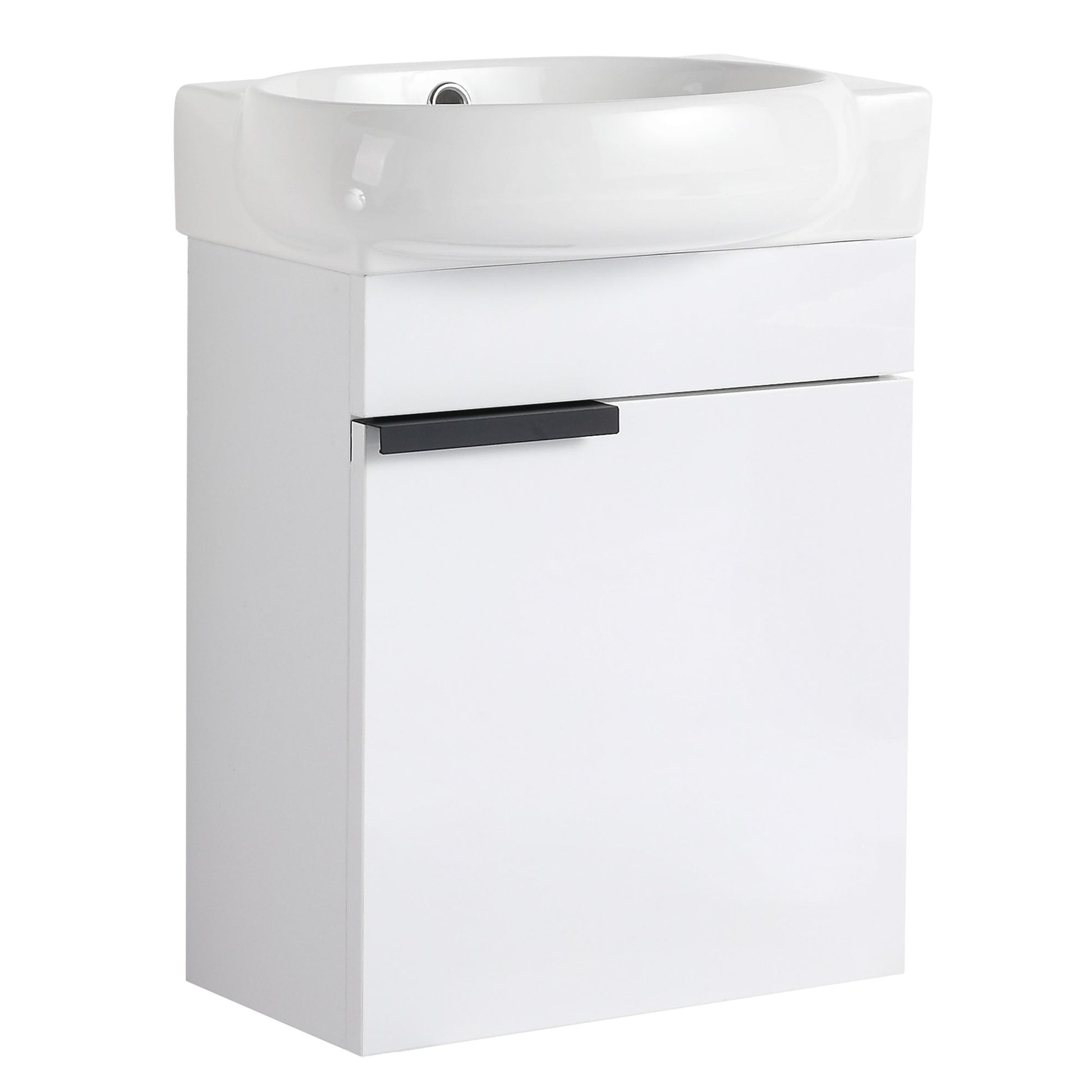 Soft Close Doors Bathroom Vanity With Sink,16 Inch For Small Bathroom image 13
