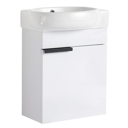Soft Close Doors Bathroom Vanity With Sink,16 Inch For Small Bathroom image 13