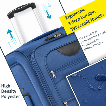 Softside Luggage Expandable 3 Piece Set Suitcase Upright Spinner Softshell Lightweight Luggage Travel Set-22/26/30 inche image 6