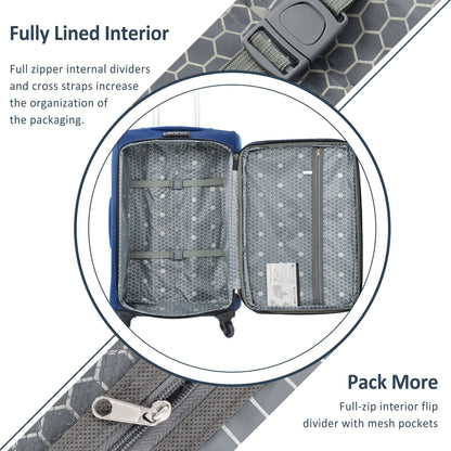 Softside Luggage Expandable 3 Piece Set Suitcase Upright Spinner Softshell Lightweight Luggage Travel Set-22/26/30 inche image 5
