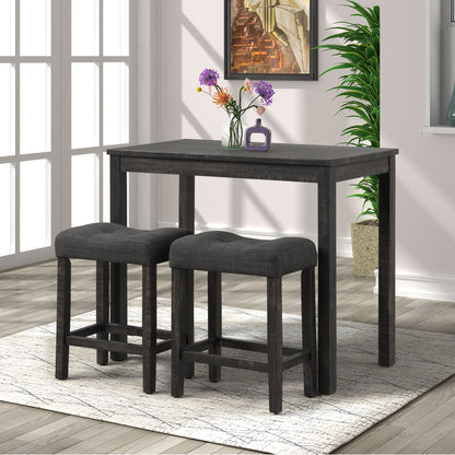 Sora Button Tufted Counter Height Saddle Stool, Set of 2, Gray image 3