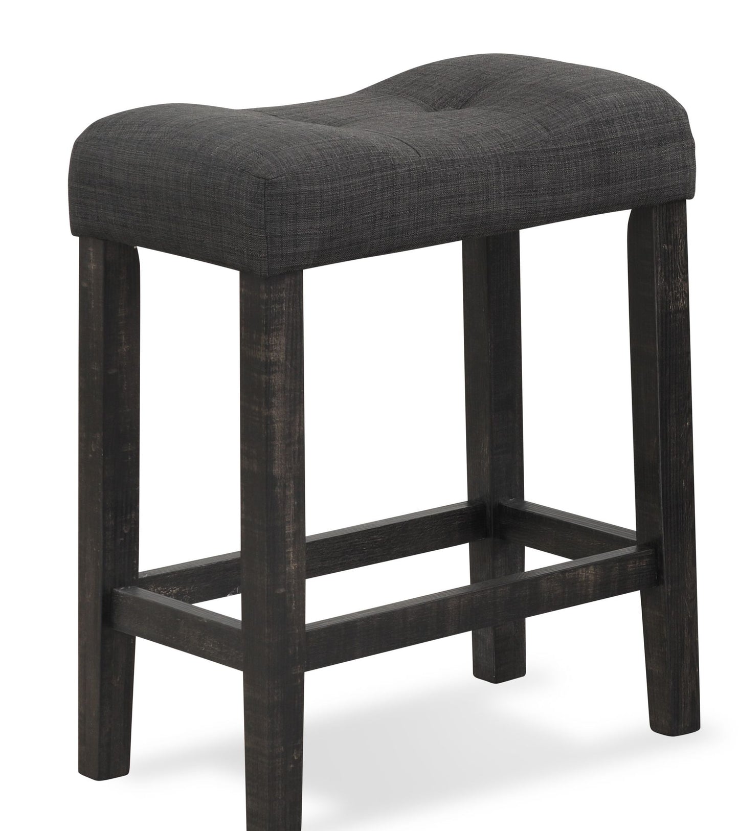 Sora Button Tufted Counter Height Saddle Stool, Set of 2, Gray image 5