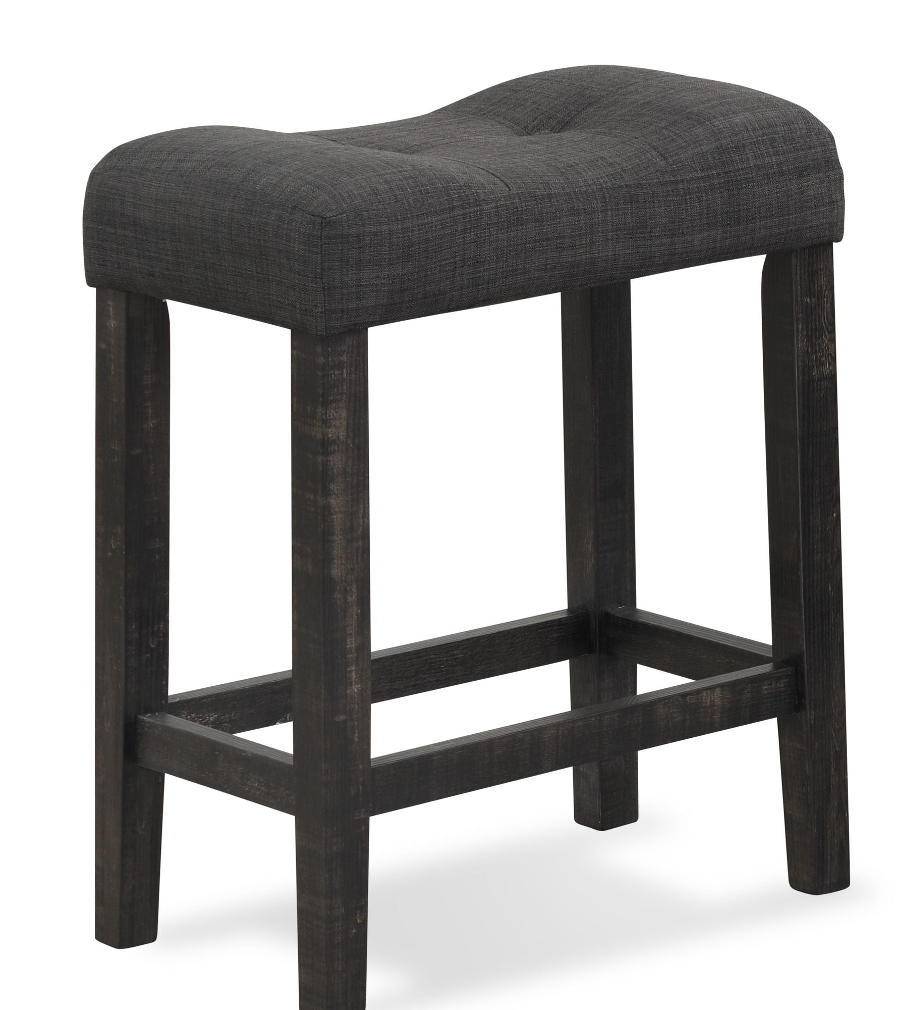 Sora Button Tufted Counter Height Saddle Stool, Set of 2, Gray image 5