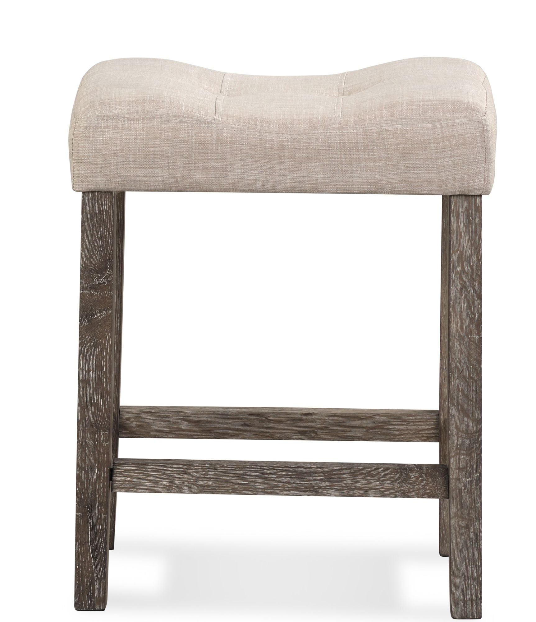 Sora Button Tufted Counter Height Saddle Stool, Set of 2, Taupe image 5