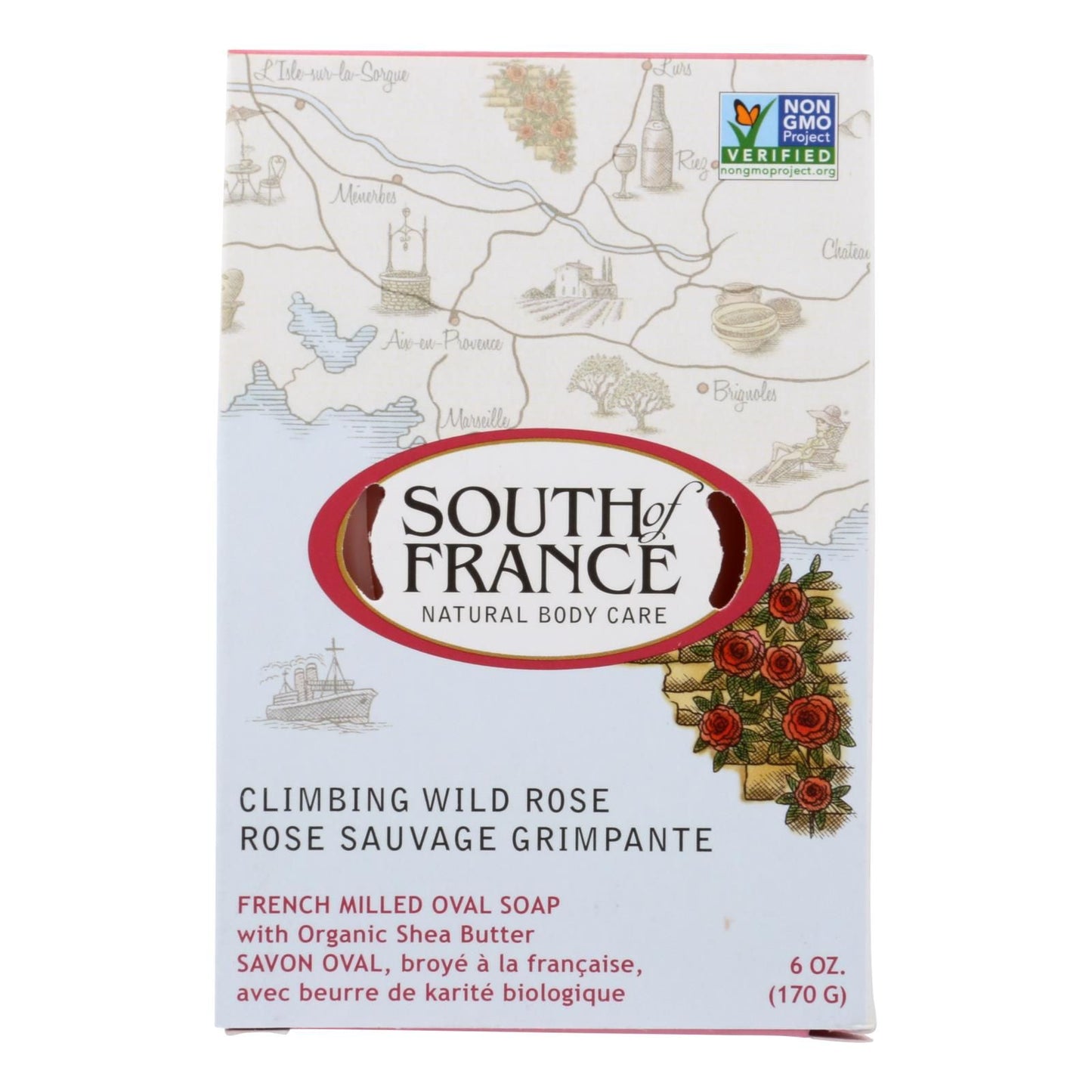 South Of France Bar Soap - Climbing Wild Rose - 6 Oz - 1 Each image 1