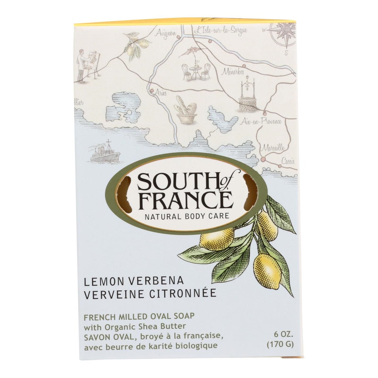 South Of France Bar Soap - Lemon Verbena - Full Size - 6 Oz image 1
