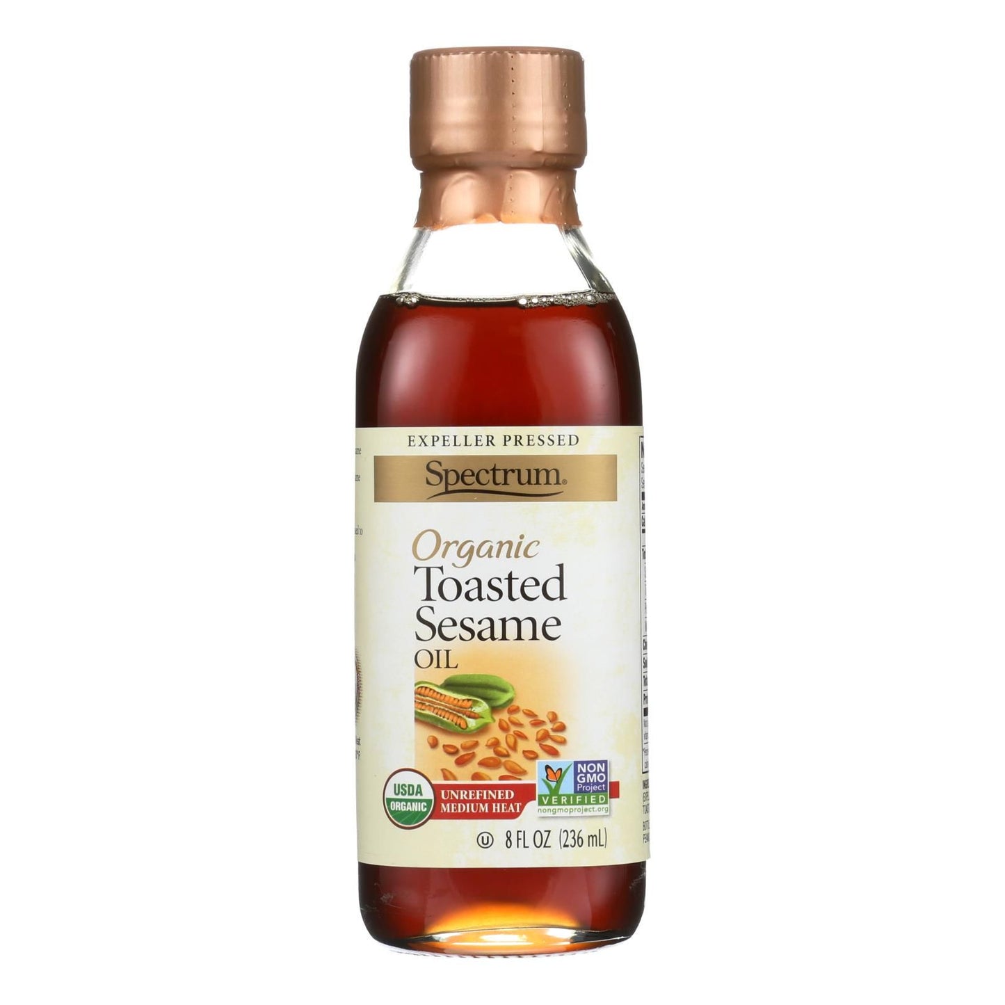 Spectrum Naturals Organic Unrefined Toasted Sesame Oil - Case Of 6 - 8 Fl Oz. image 1