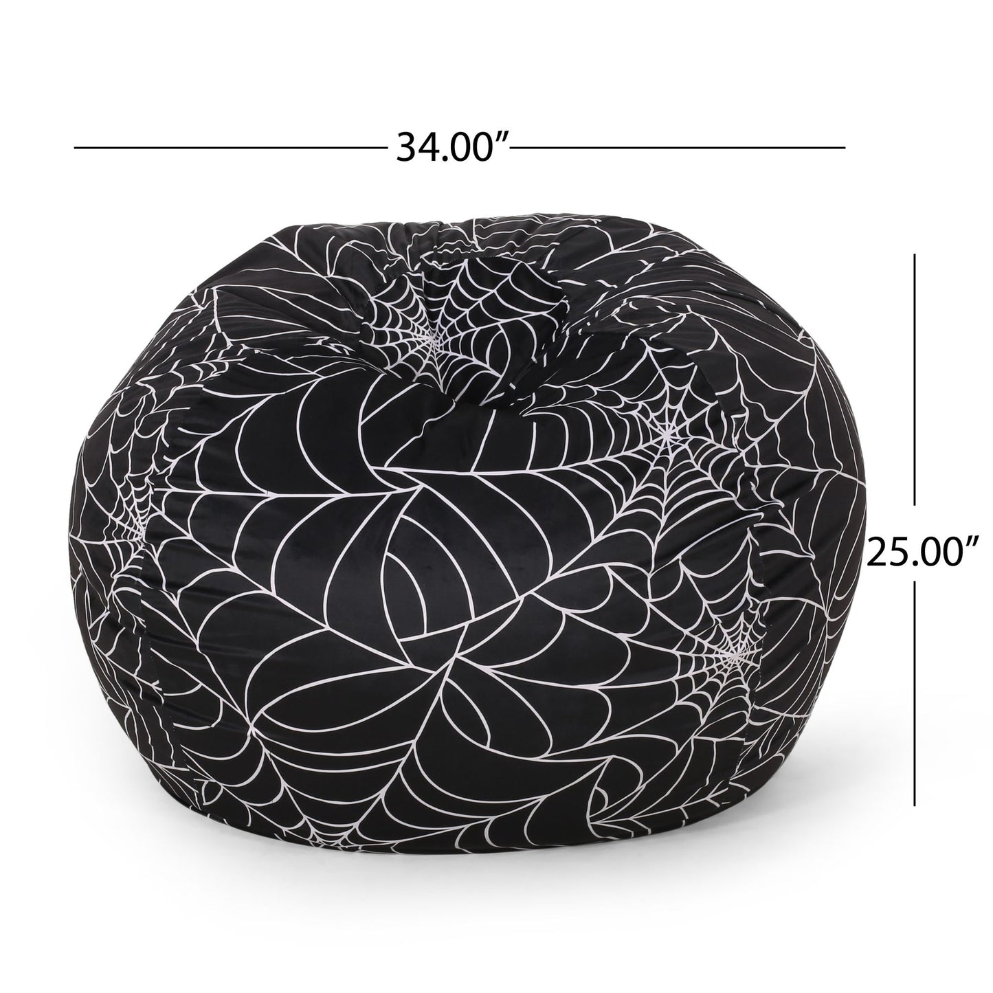 Spiderweb 3 Foot Holloween Bean Bag, Black and White image 4