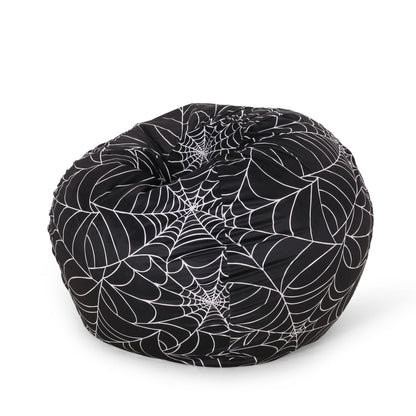 Spiderweb 3 Foot Holloween Bean Bag, Black and White image 3