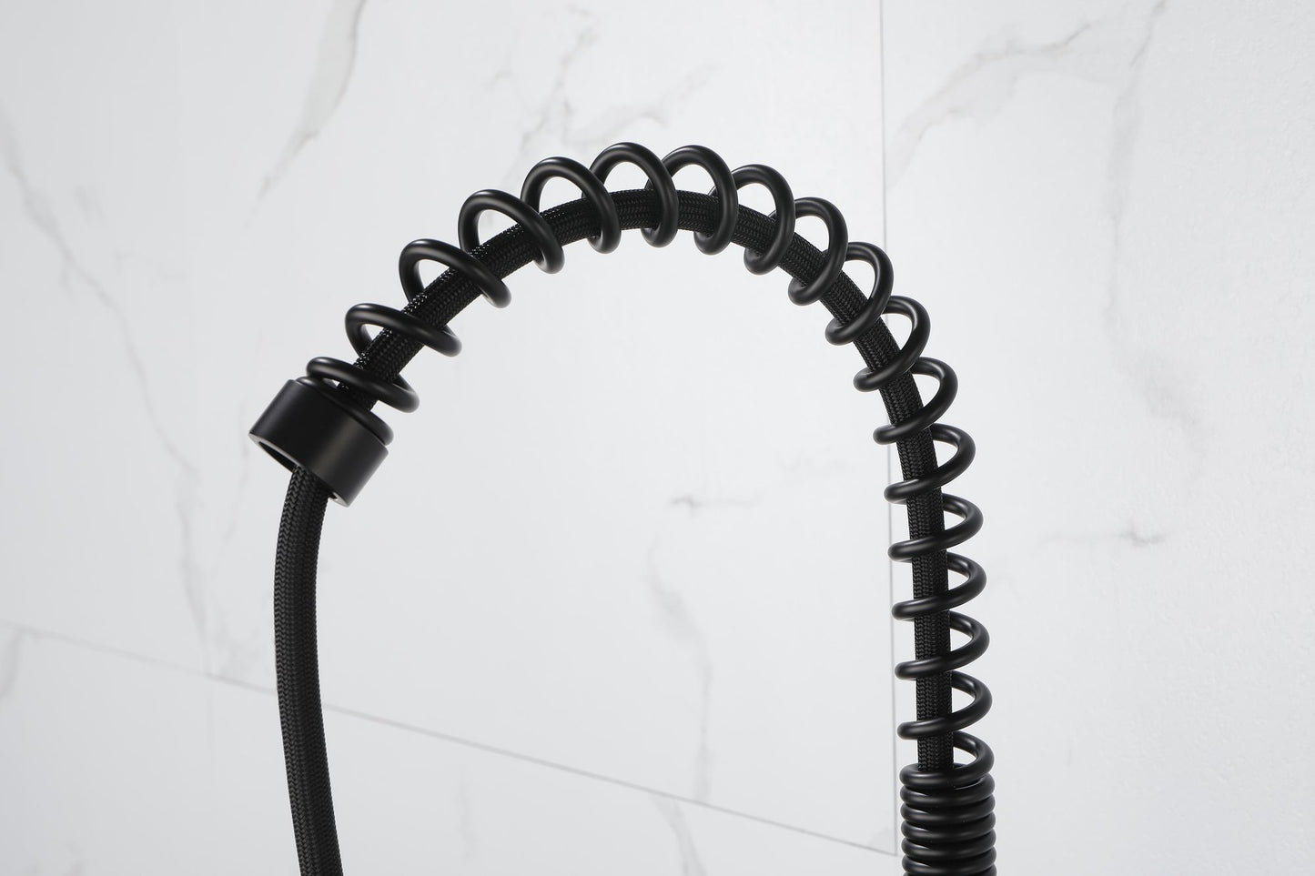 Spring kitchen faucet with pull-out sprayer, stainless steel single handle single hole kitchen sink faucet image 14