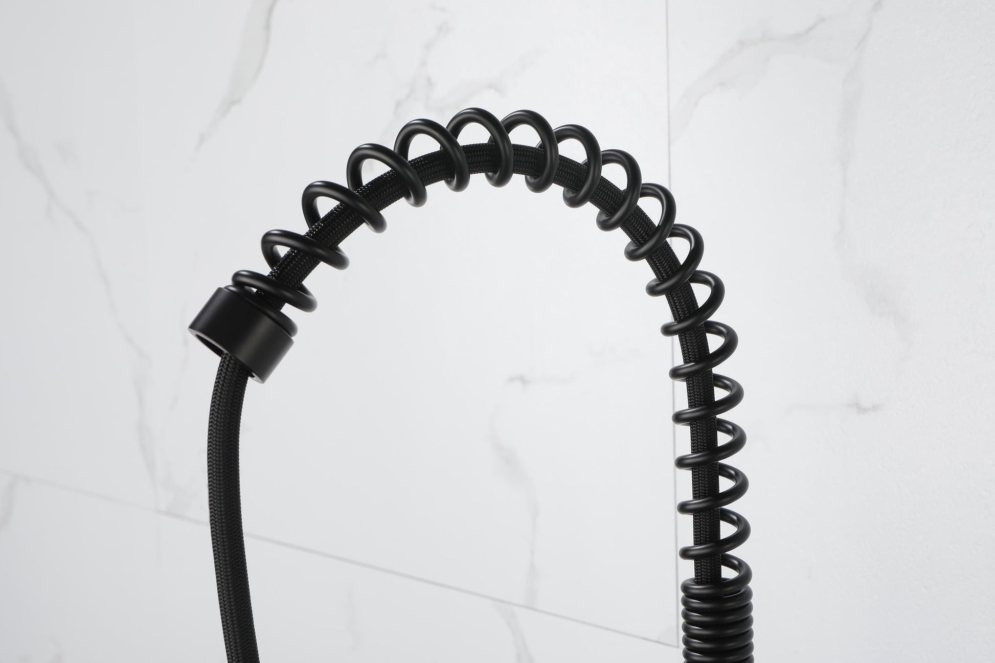 Spring kitchen faucet with pull-out sprayer, stainless steel single handle single hole kitchen sink faucet image 14