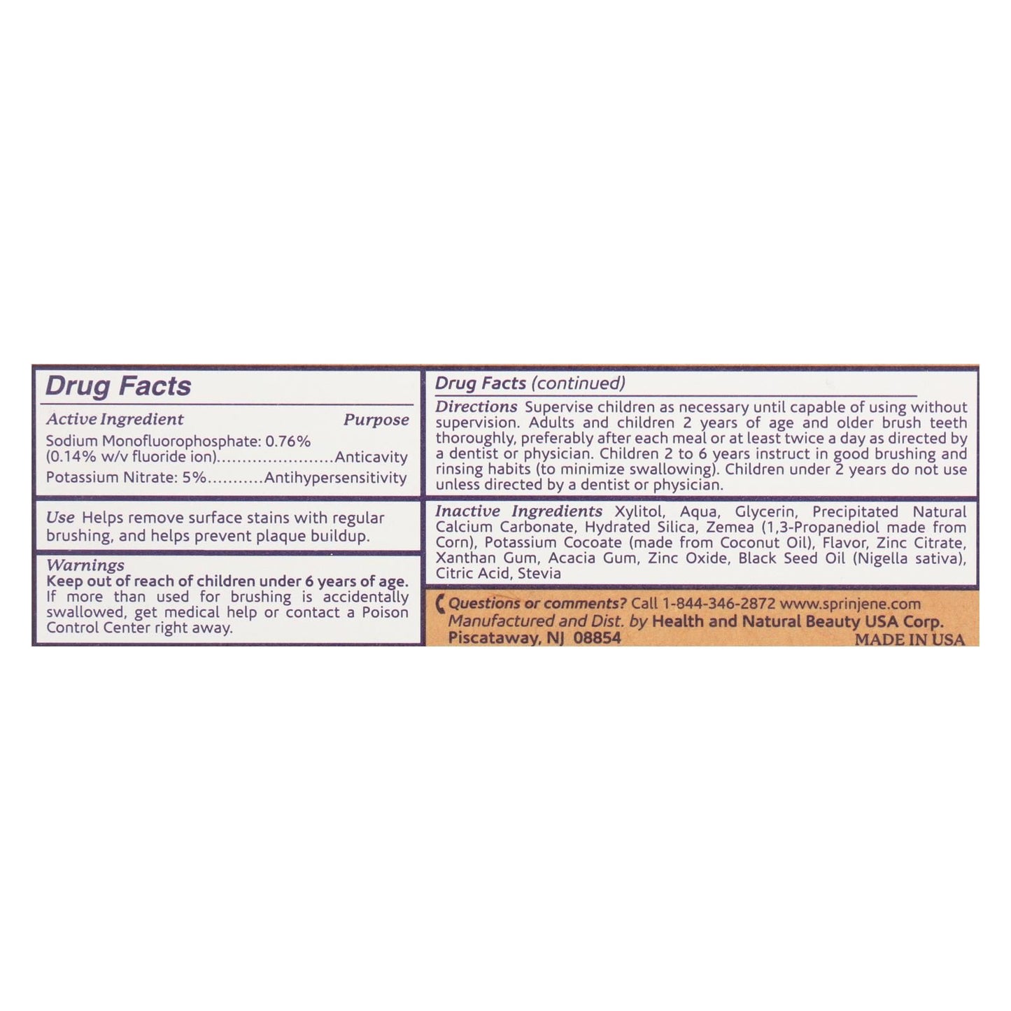 Sprinjene Natural Toothpaste - Sensative - Flouride - 3.5 Oz image 3