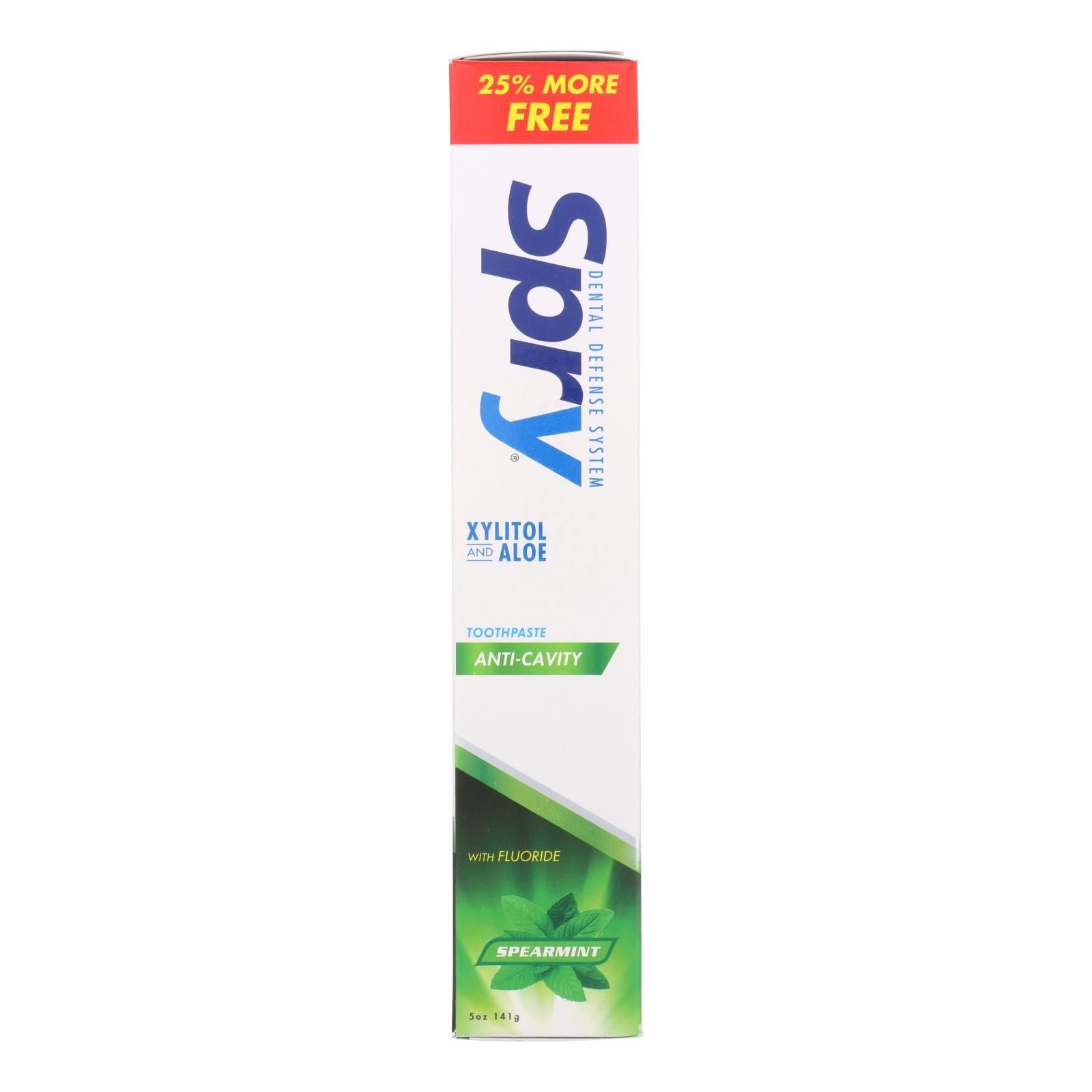 Spry Toothpaste - Spearmint - Fluoride - 5 Oz image 1