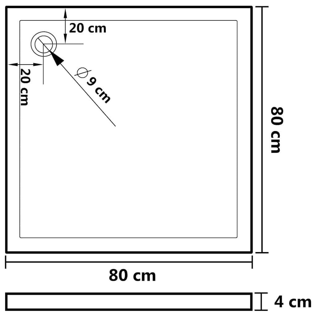 Square ABS Shower Base Tray White 31.5"x31.5 image 8